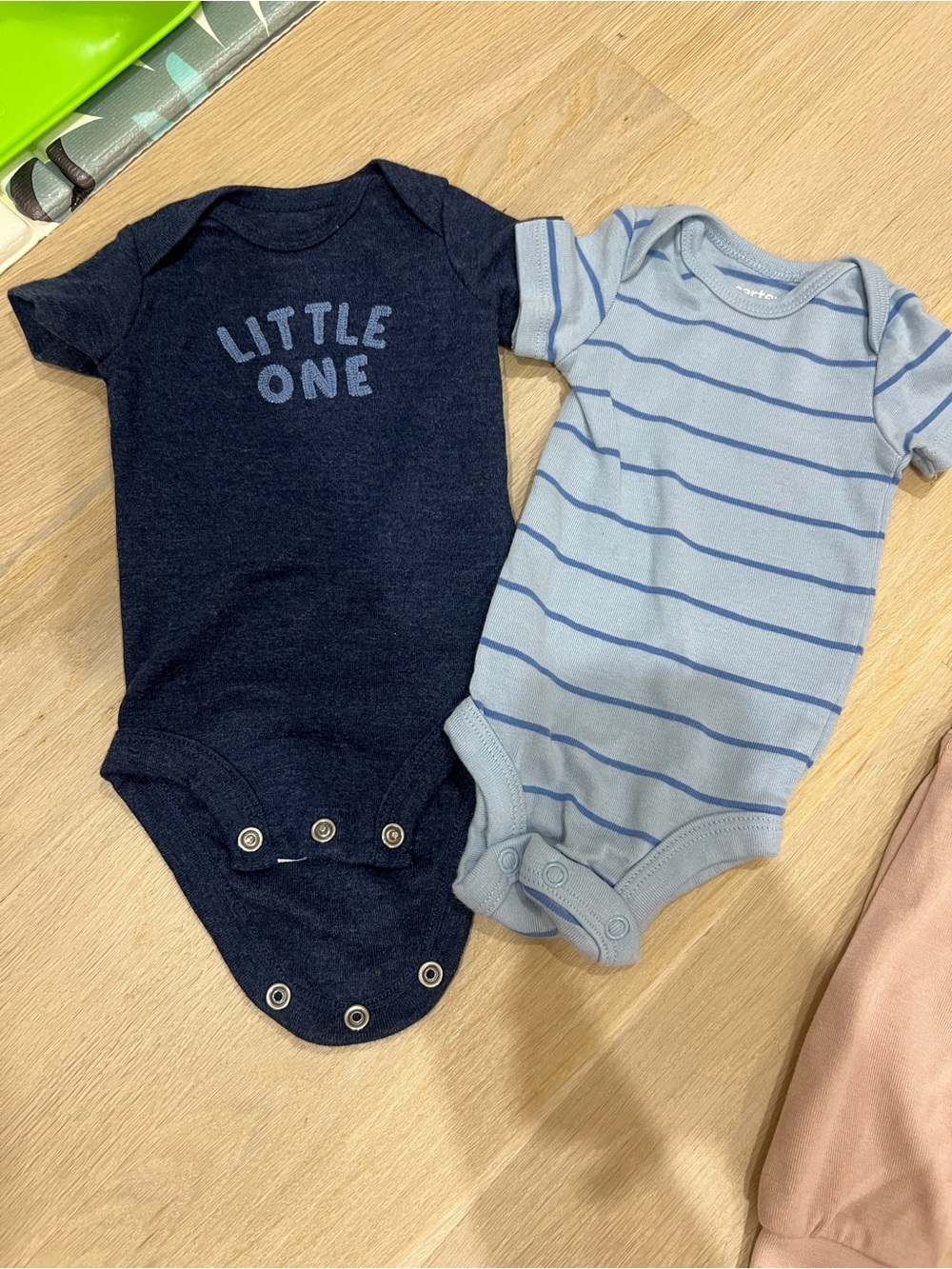 Carter's Navy & Light Blue Striped Baby One-Piece Bodysuits